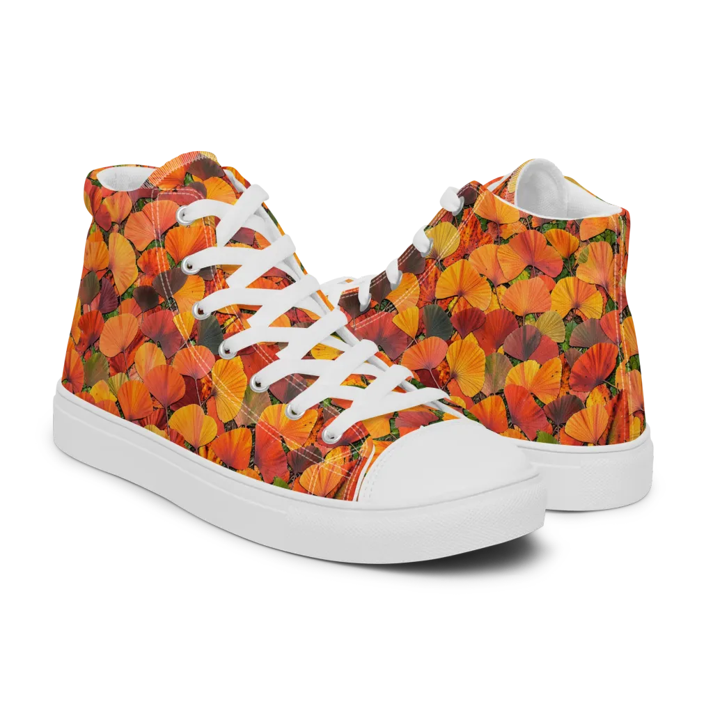 Ginkgo Inferno on Women's High Top Canvas Shoes — Right