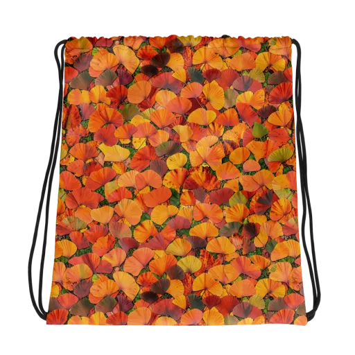 Ginkgo Inferno on a Drawstring Bag