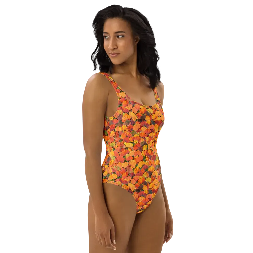 Ginkgo Inferno on One-Piece Swimsuit — Right