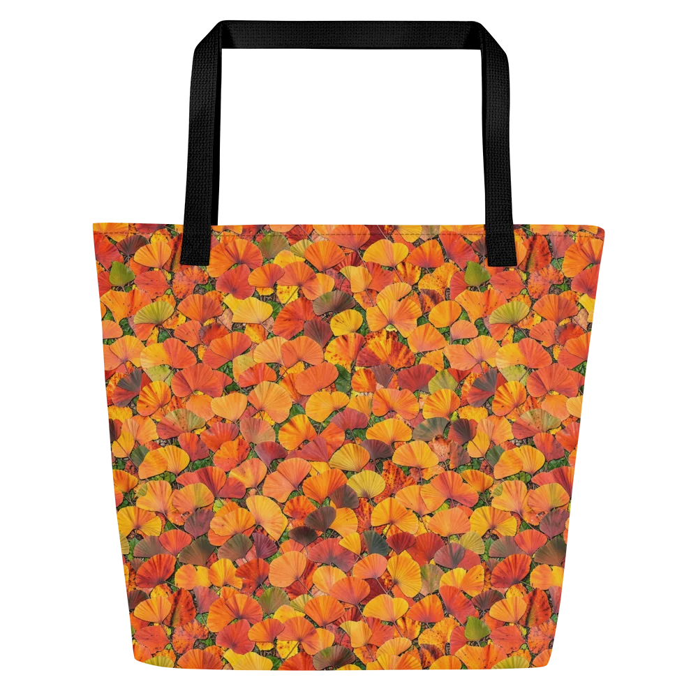 Ginkgo Inferno on Large Tote Bag W/ Pocket — Front