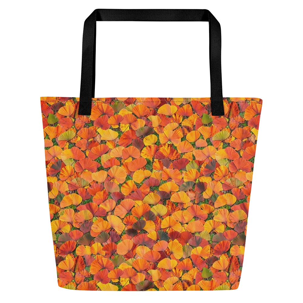 Ginkgo Inferno on Large Tote Bag W/ Pocket — Front