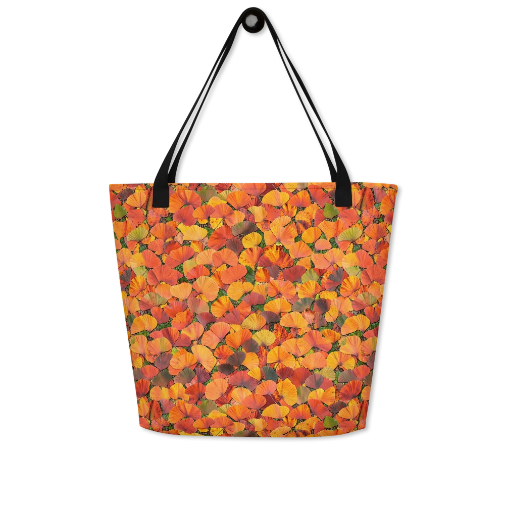 Ginkgo Inferno on Large Tote Bag W/ Pocket — Front