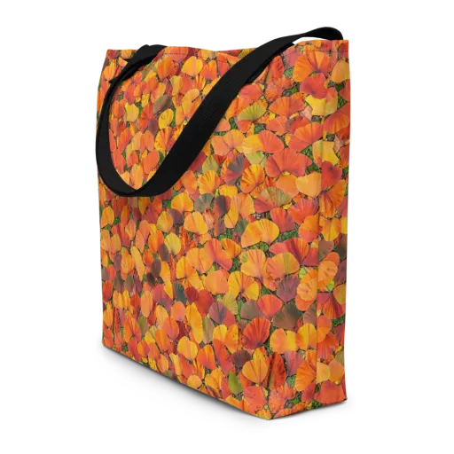 Ginkgo Inferno on a Large Tote Bag W/ Pocket