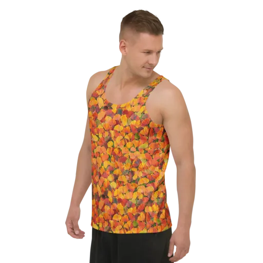 Ginkgo Inferno on a Men's Tank Top