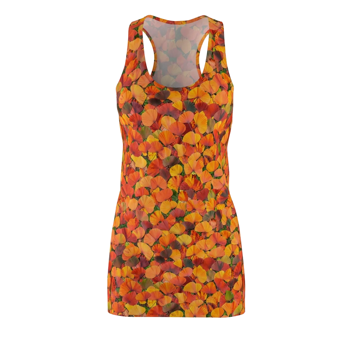 Ginkgo Inferno on Racerback Dress — Front