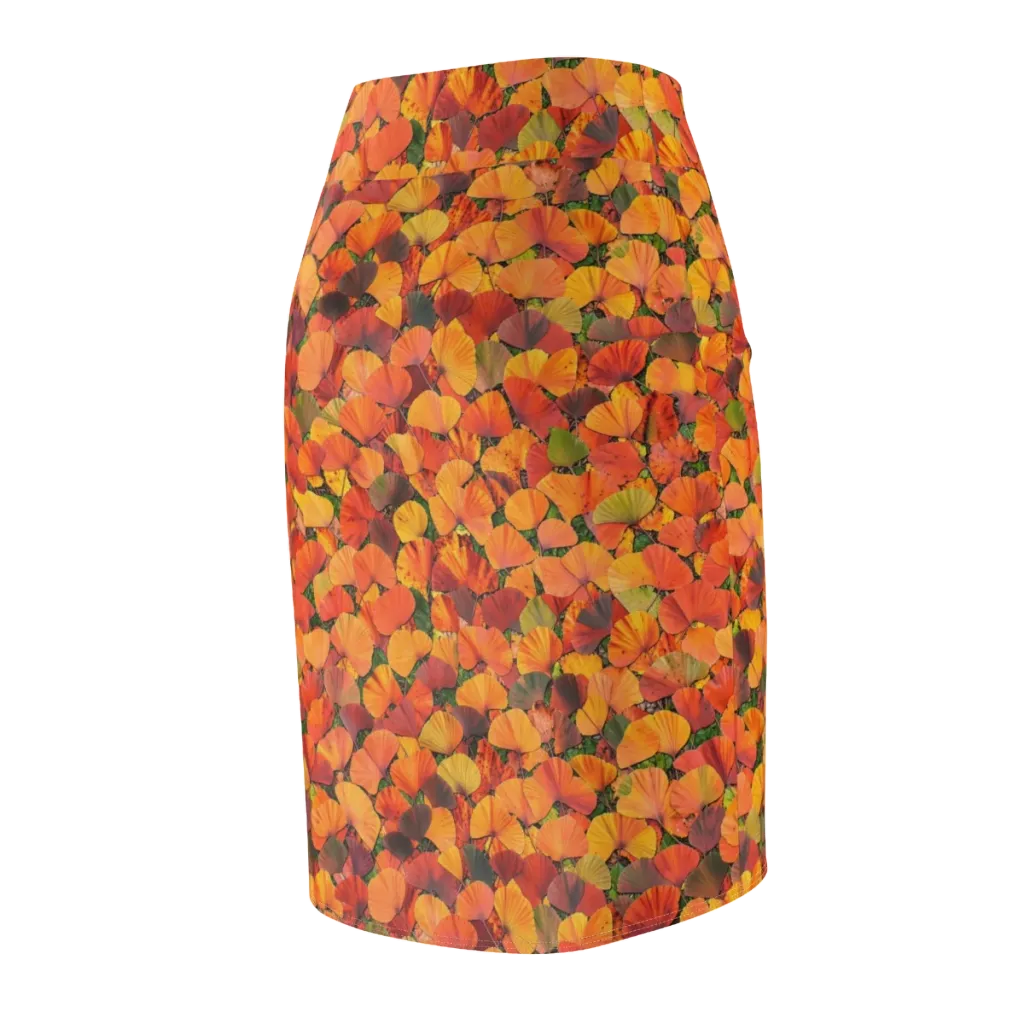 Ginkgo Inferno on Pencil Skirt — Back Side