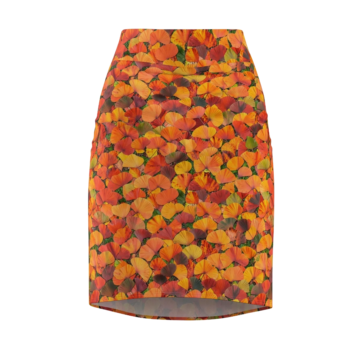 Ginkgo Inferno on Pencil Skirt — Front