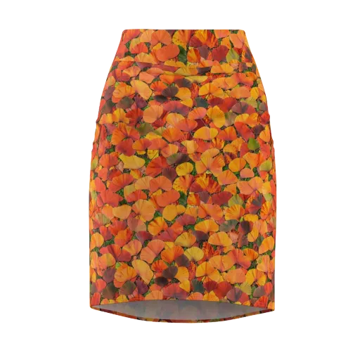 Ginkgo Inferno on a Pencil Skirt