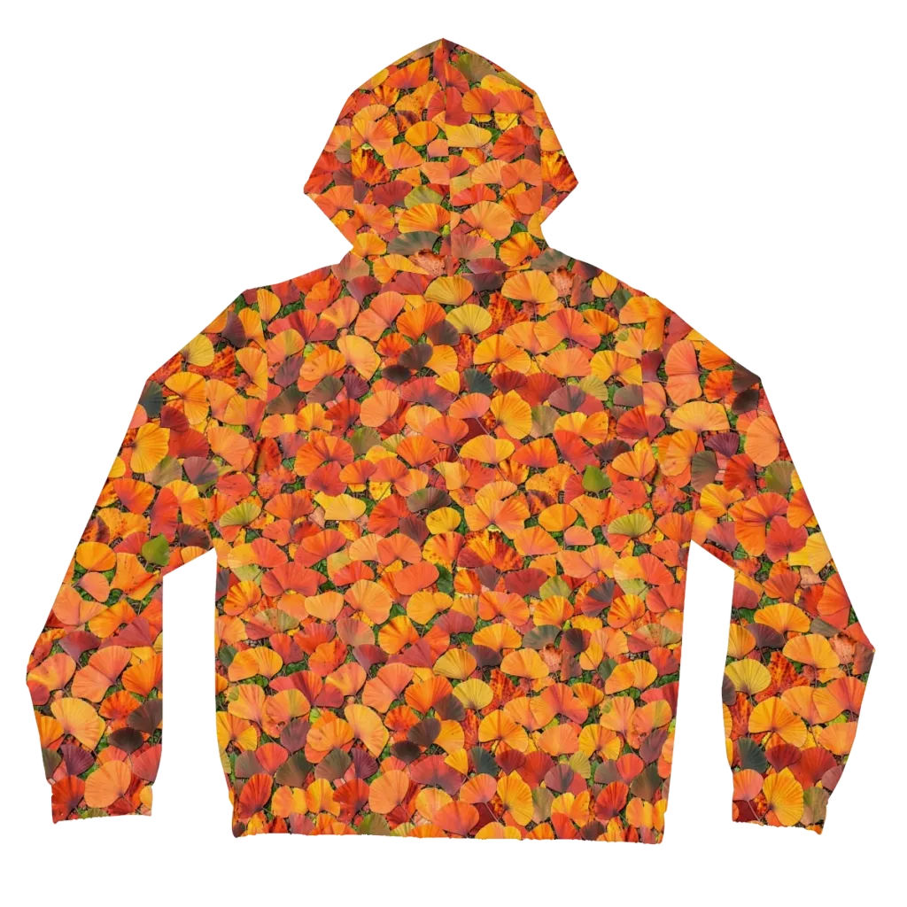 Ginkgo Inferno on Women's Full-Zip Hoodie — Back