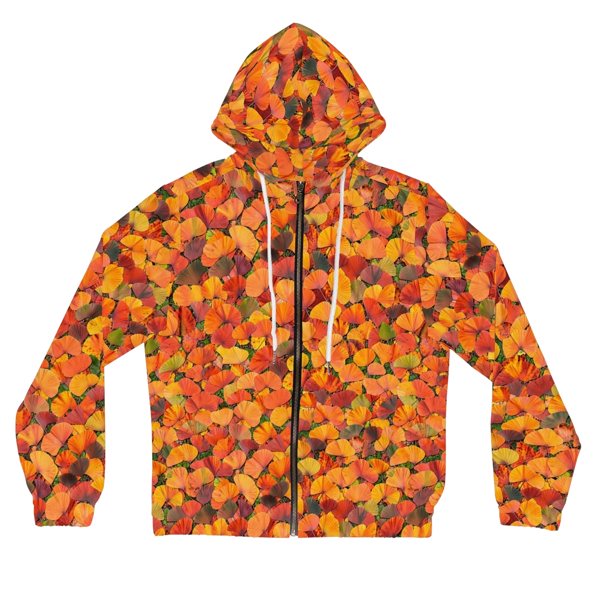 Ginkgo Inferno on Women's Full-Zip Hoodie — Front