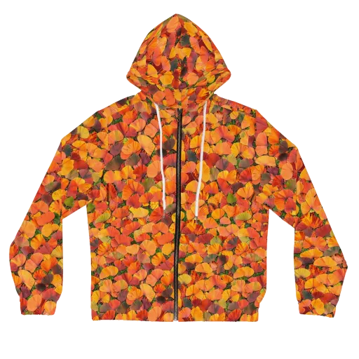 Ginkgo Inferno on a Women's Full-Zip Hoodie