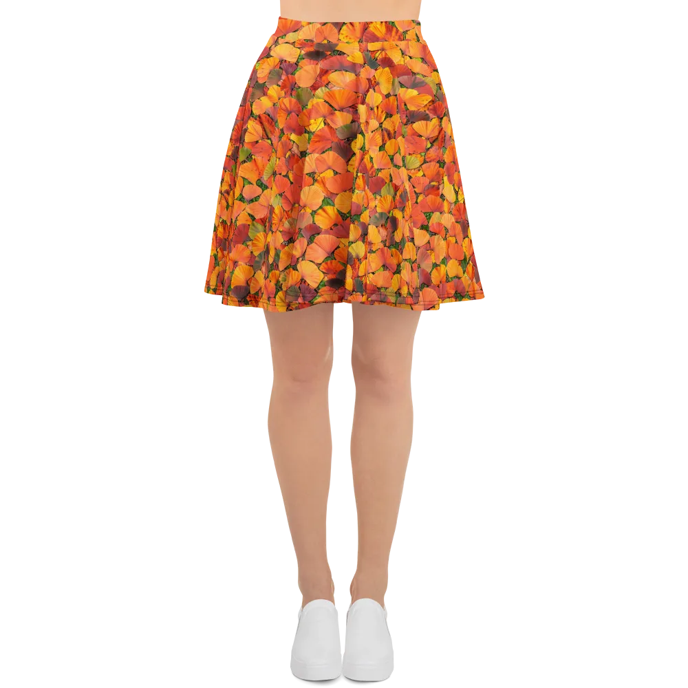 Ginkgo Inferno on Skater Skirt — Front