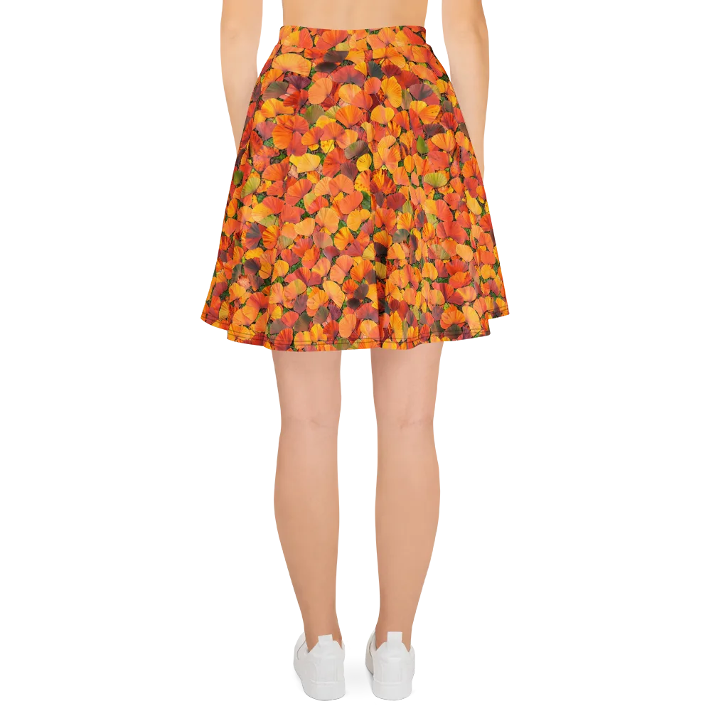 Ginkgo Inferno on Skater Skirt — Back