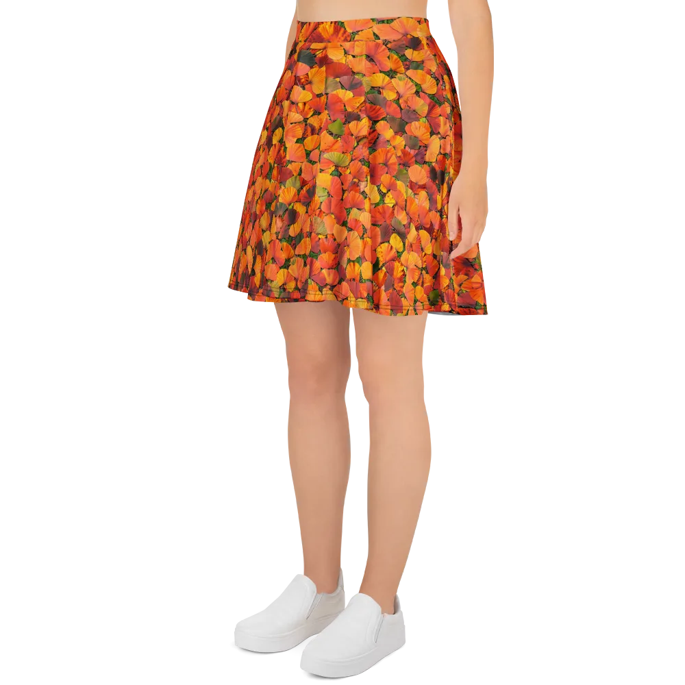 Ginkgo Inferno on Skater Skirt — Left