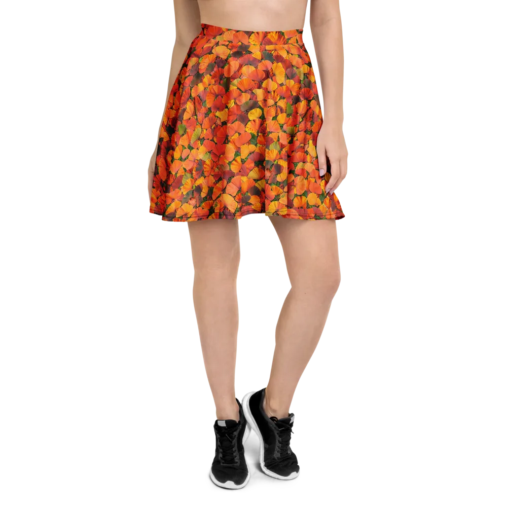 Ginkgo Inferno on Skater Skirt — Front