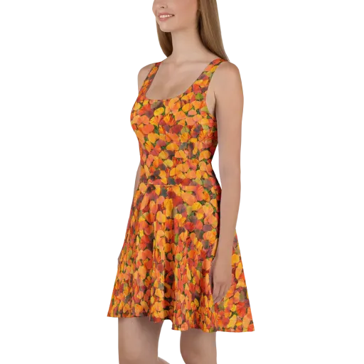 Ginkgo Inferno on a Skater Dress