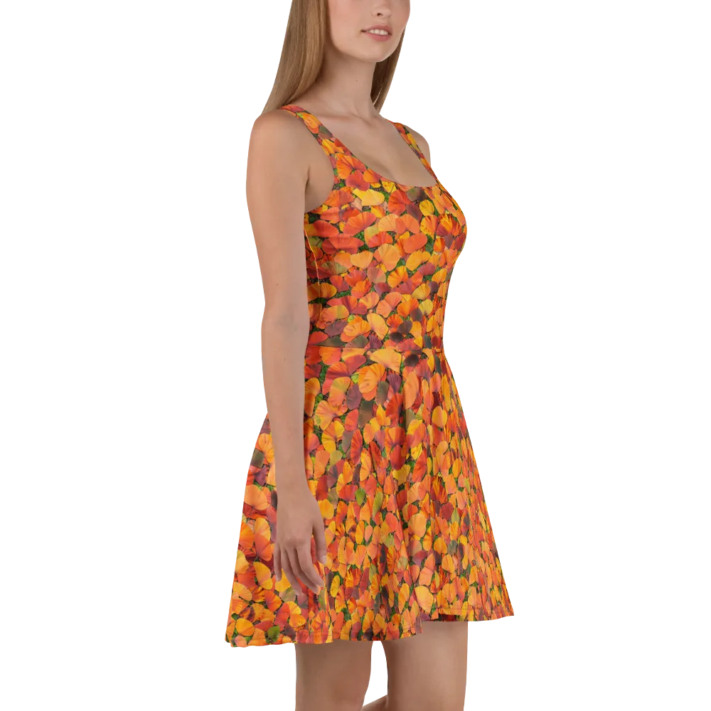 Ginkgo Inferno on Skater Dress — Right