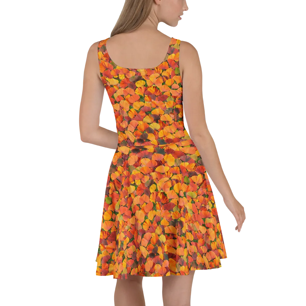Ginkgo Inferno on Skater Dress — Back
