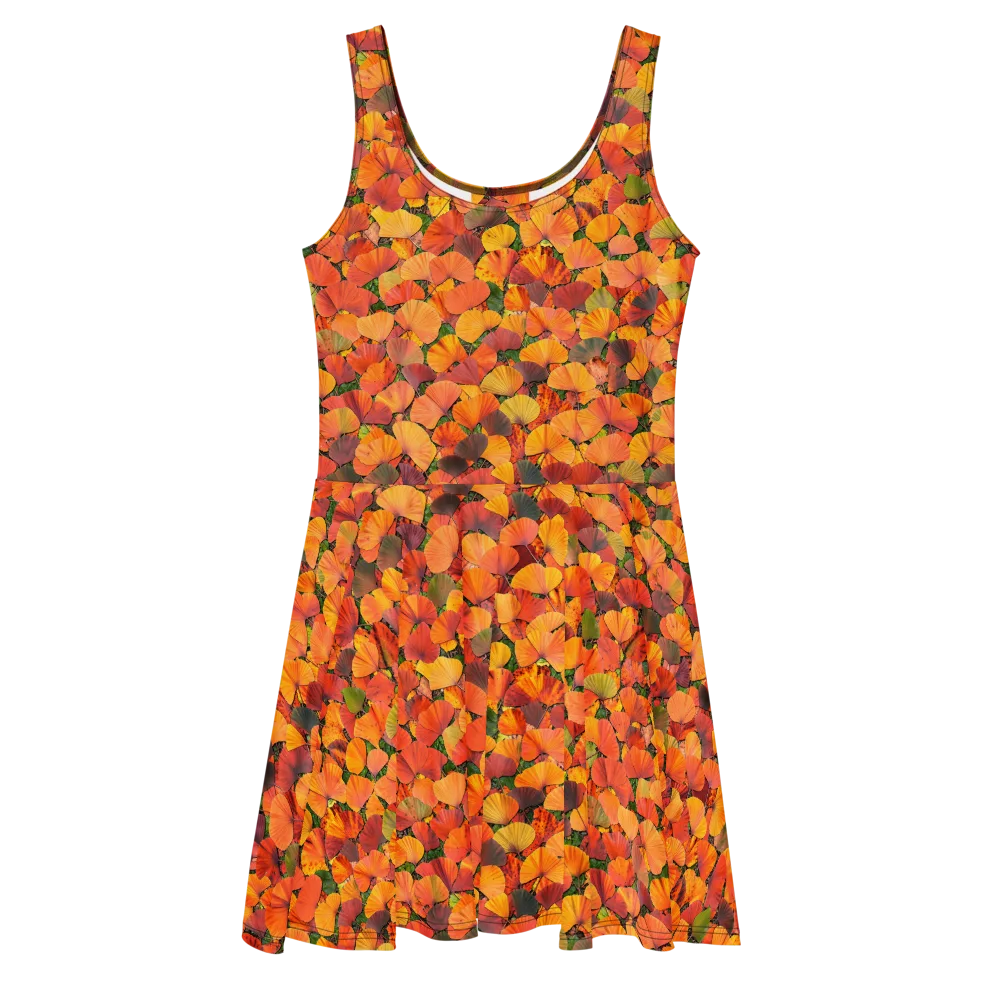 Ginkgo Inferno on Skater Dress — Front