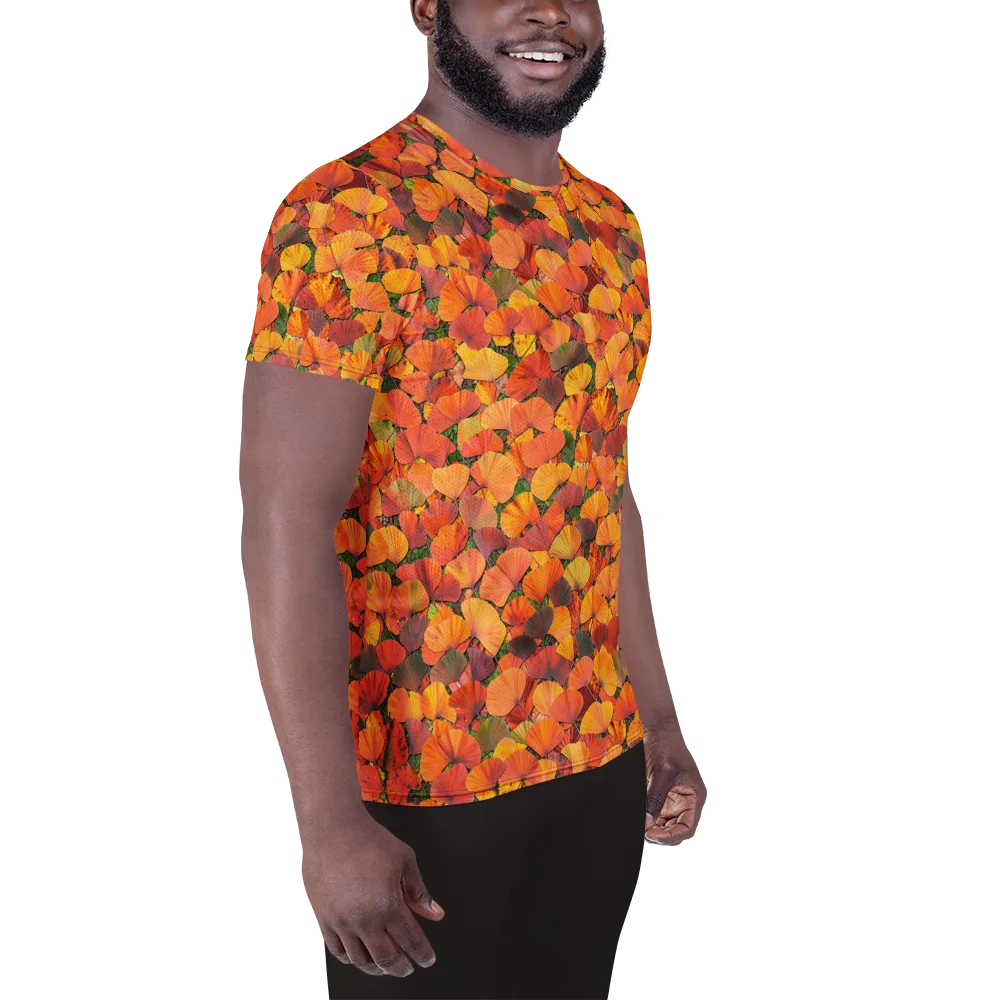 Ginkgo Inferno on Men's Athletic T-Shirt — Right