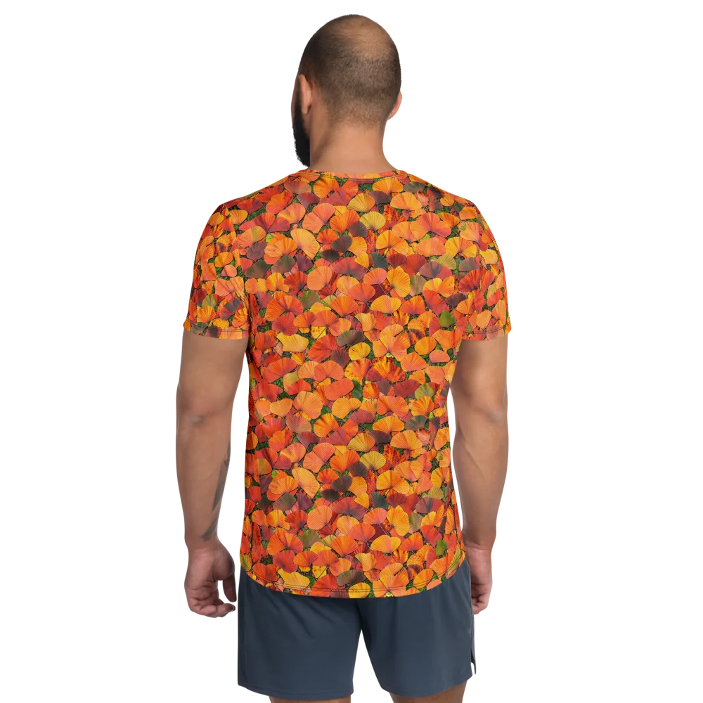 Ginkgo Inferno on Men's Athletic T-Shirt — Back