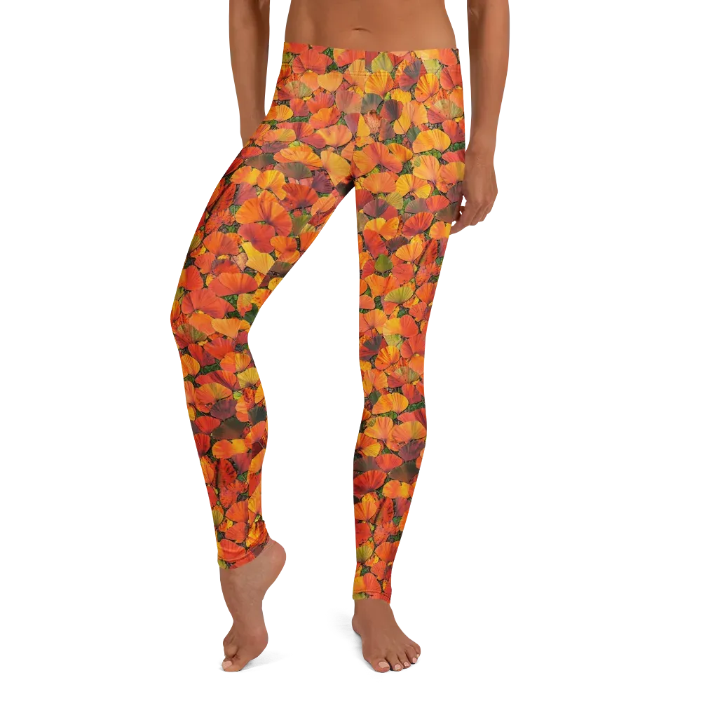 Ginkgo Inferno on Leggings — Front
