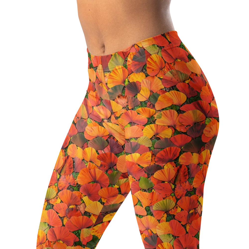 Ginkgo Inferno on Leggings — Left Front