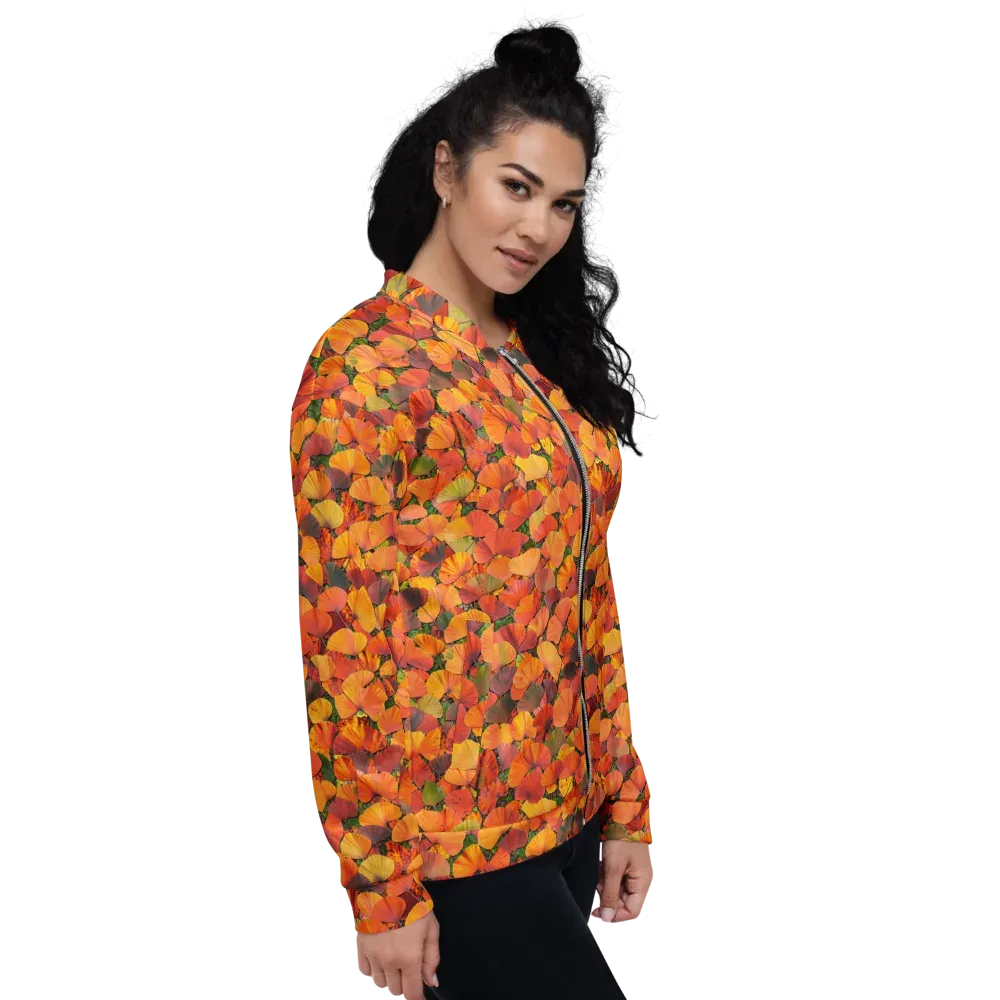 Ginkgo Inferno on Bomber Jacket — Right