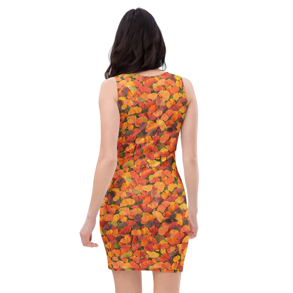 Ginkgo Inferno on Bodycon Dress — Back