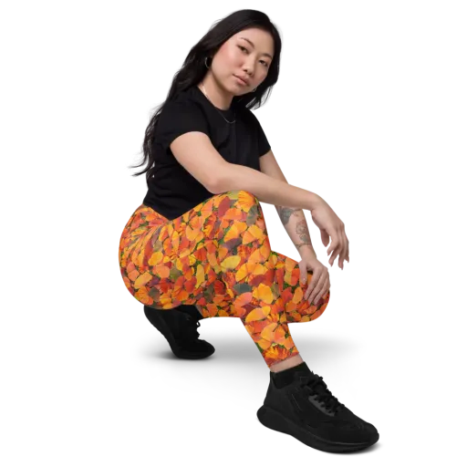 Ginkgo Inferno on a Leggings with Pockets