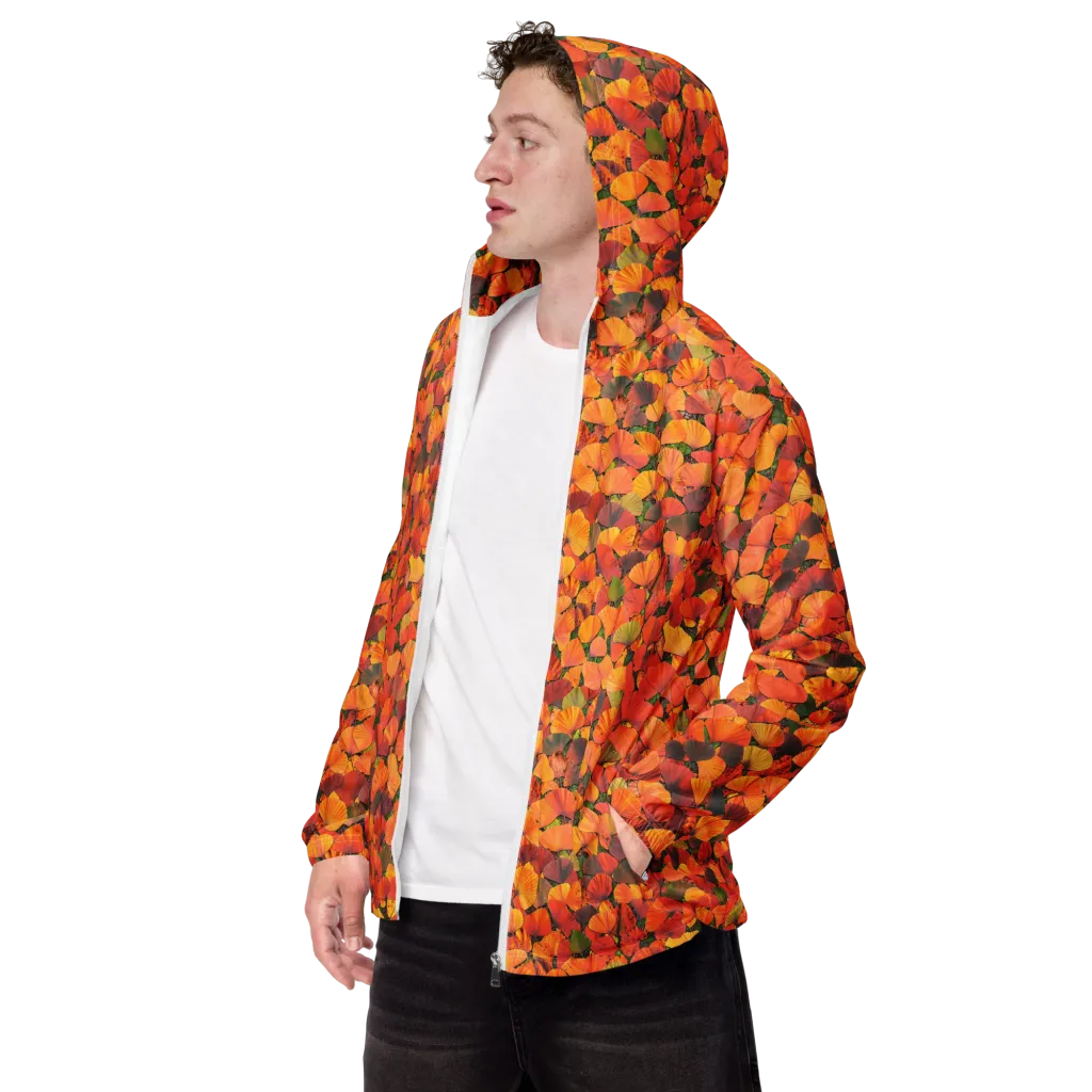 Ginkgo Inferno on Men's Windbreaker — Left Front