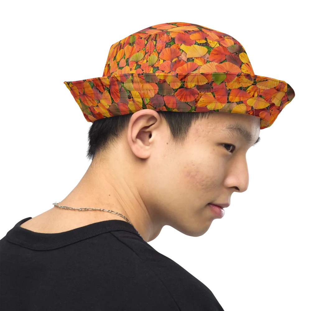 Ginkgo Inferno on Reversible Bucket Hat — Right Outside