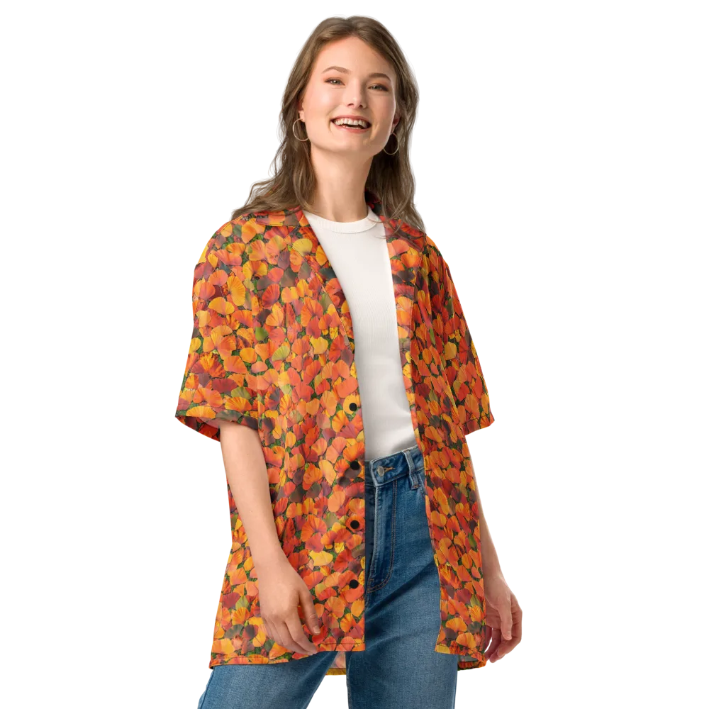 Ginkgo Inferno on Button Shirt — Front