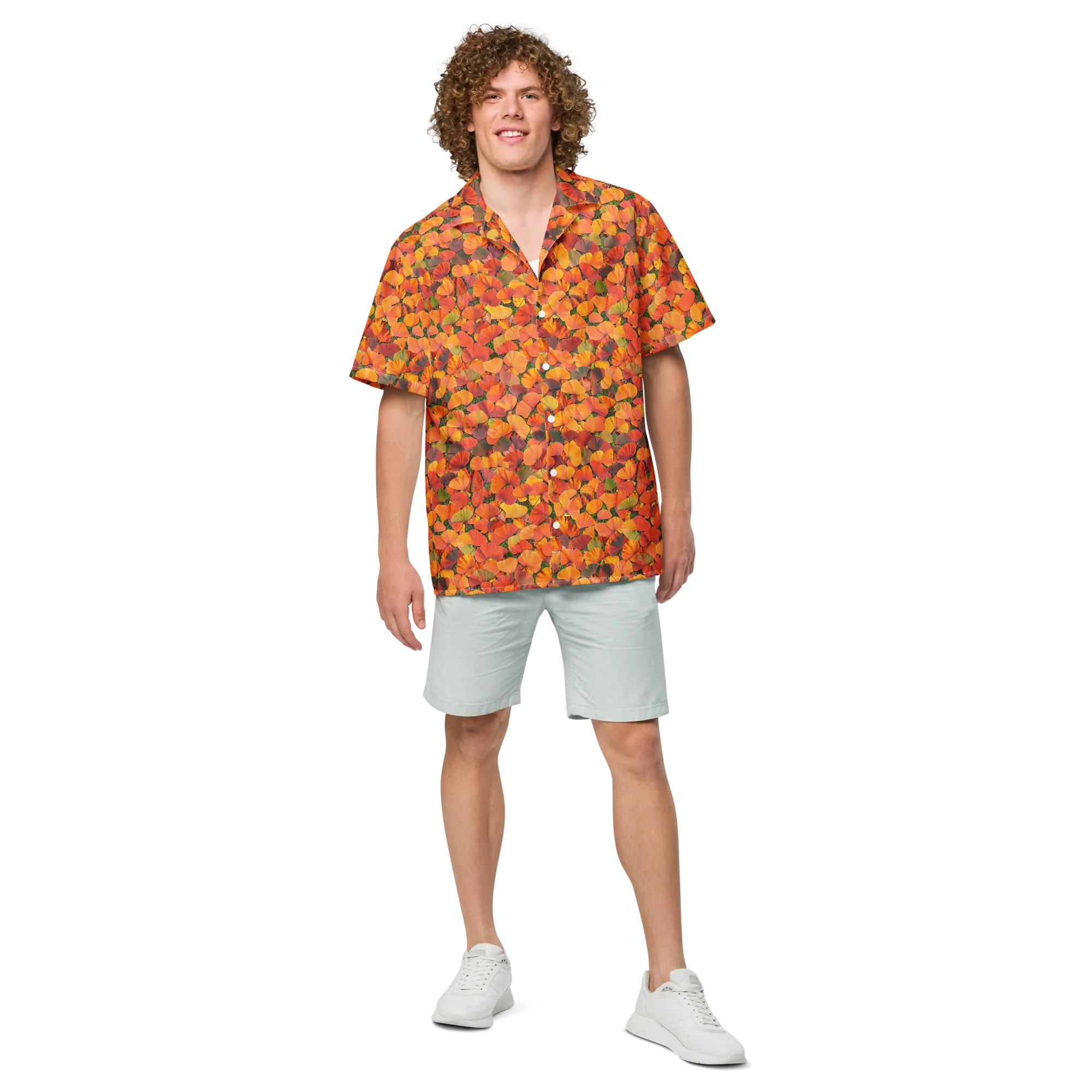 Ginkgo Inferno on Button Shirt — Front
