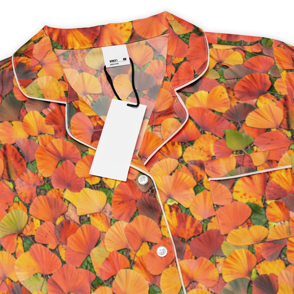 Ginkgo Inferno on Women's Short Sleeve Pajama Top — Product details