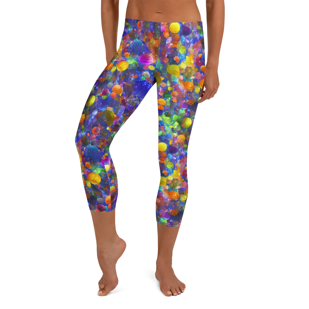 Chromatic Candy on Capri Leggings — Front