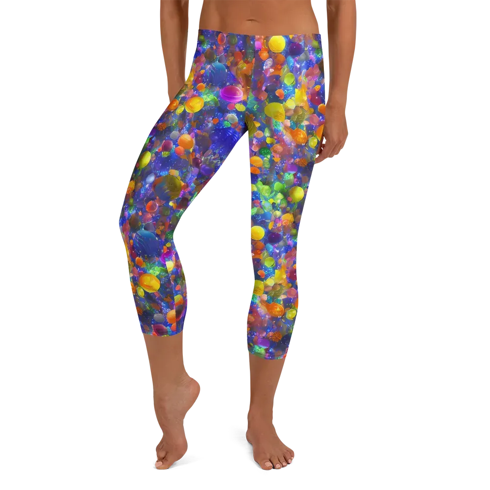 Chromatic Candy on Capri Leggings — Front