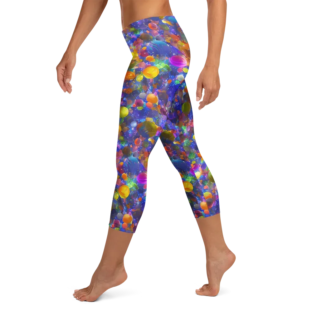 Chromatic Candy on Capri Leggings — Left