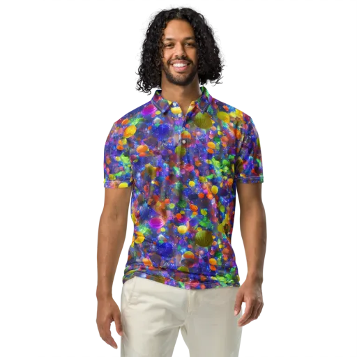 Chromatic Candy on a Men's Slim Fit Polo Shirt