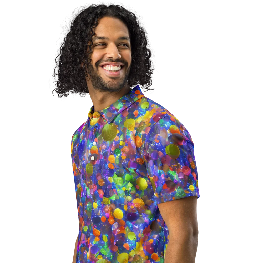 Chromatic Candy on Men's Slim Fit Polo Shirt — Left Front