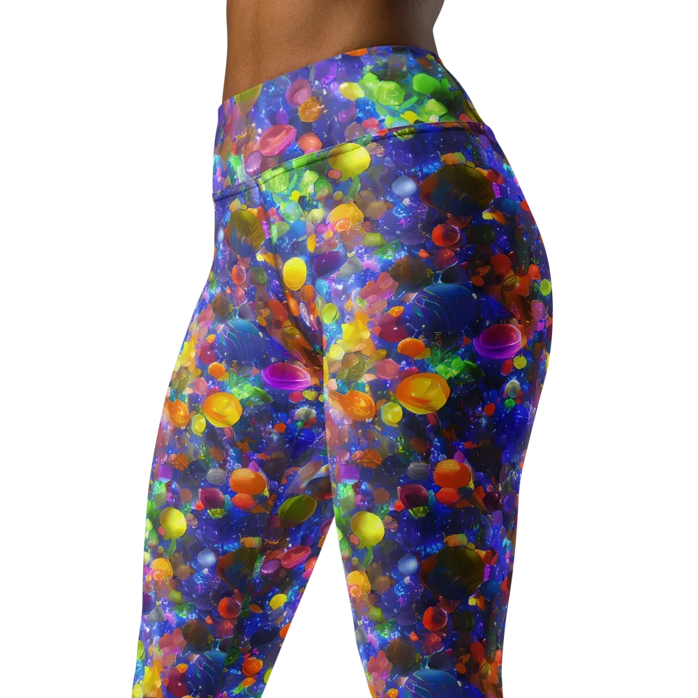 Chromatic Candy on Yoga Leggings — Left Front