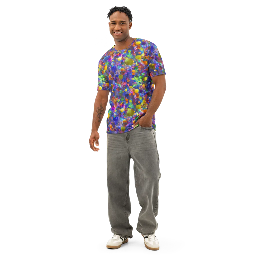 Chromatic Candy on Men's Cotton Crew Neck T-Shirt — Front