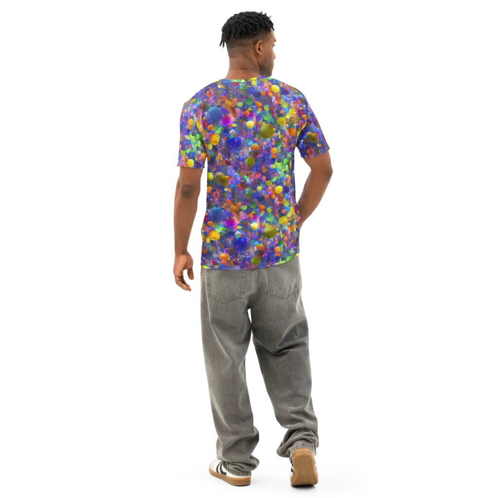 Chromatic Candy on Men's Cotton Crew Neck T-Shirt — Back