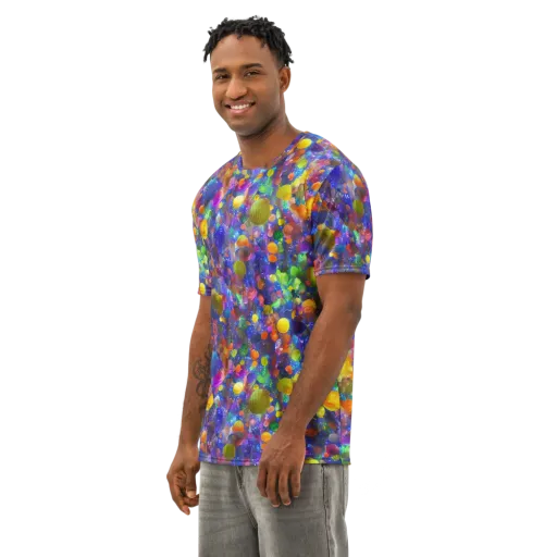 Chromatic Candy on a Men's Cotton Crew Neck T-Shirt