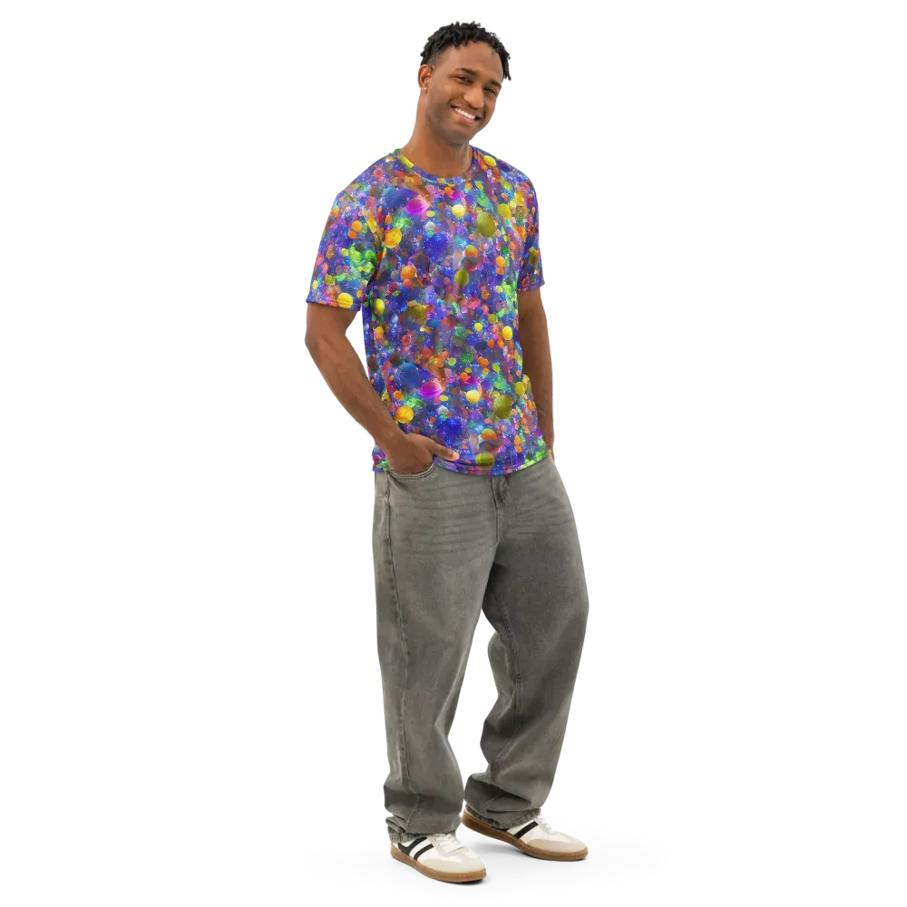 Chromatic Candy on Men's Cotton Crew Neck T-Shirt — Right Front