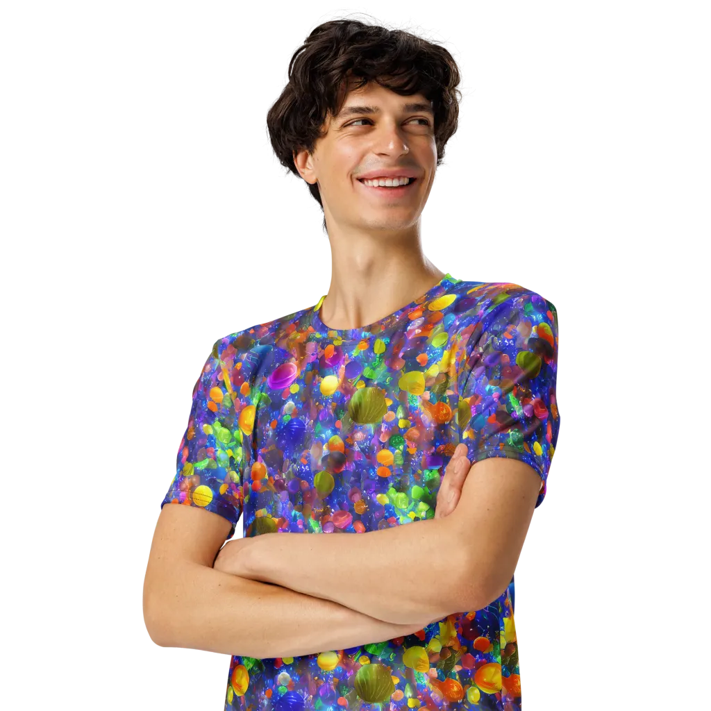 Chromatic Candy on Men's Crew Neck T-Shirt — Left Front