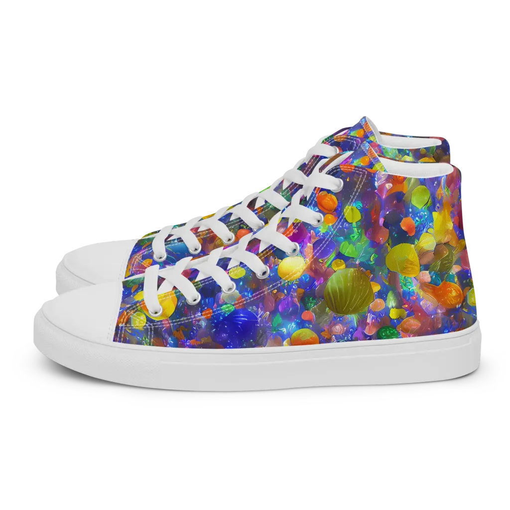 Chromatic Candy on Men's High Top Canvas Shoes — Left