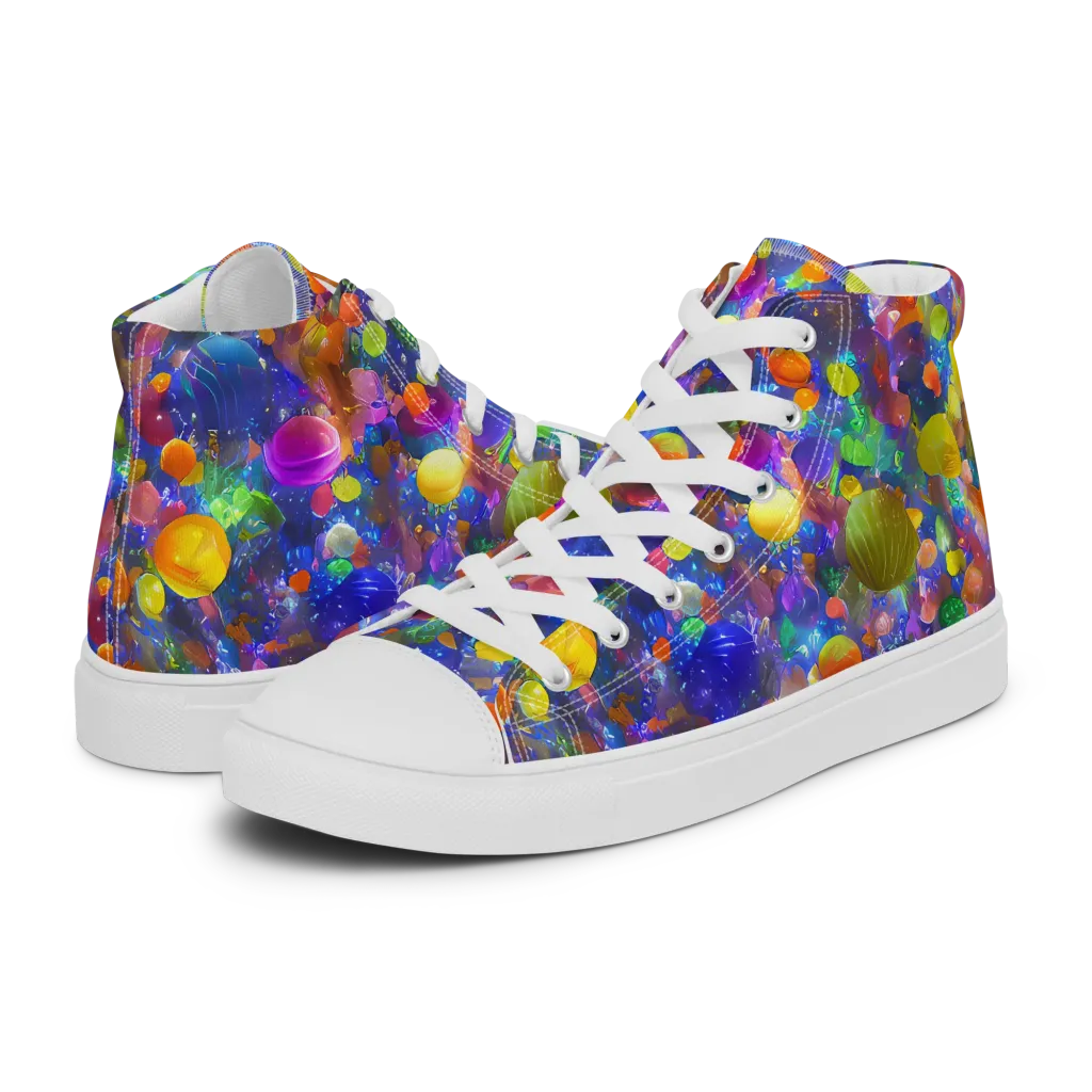 Chromatic Candy on Men's High Top Canvas Shoes — Left