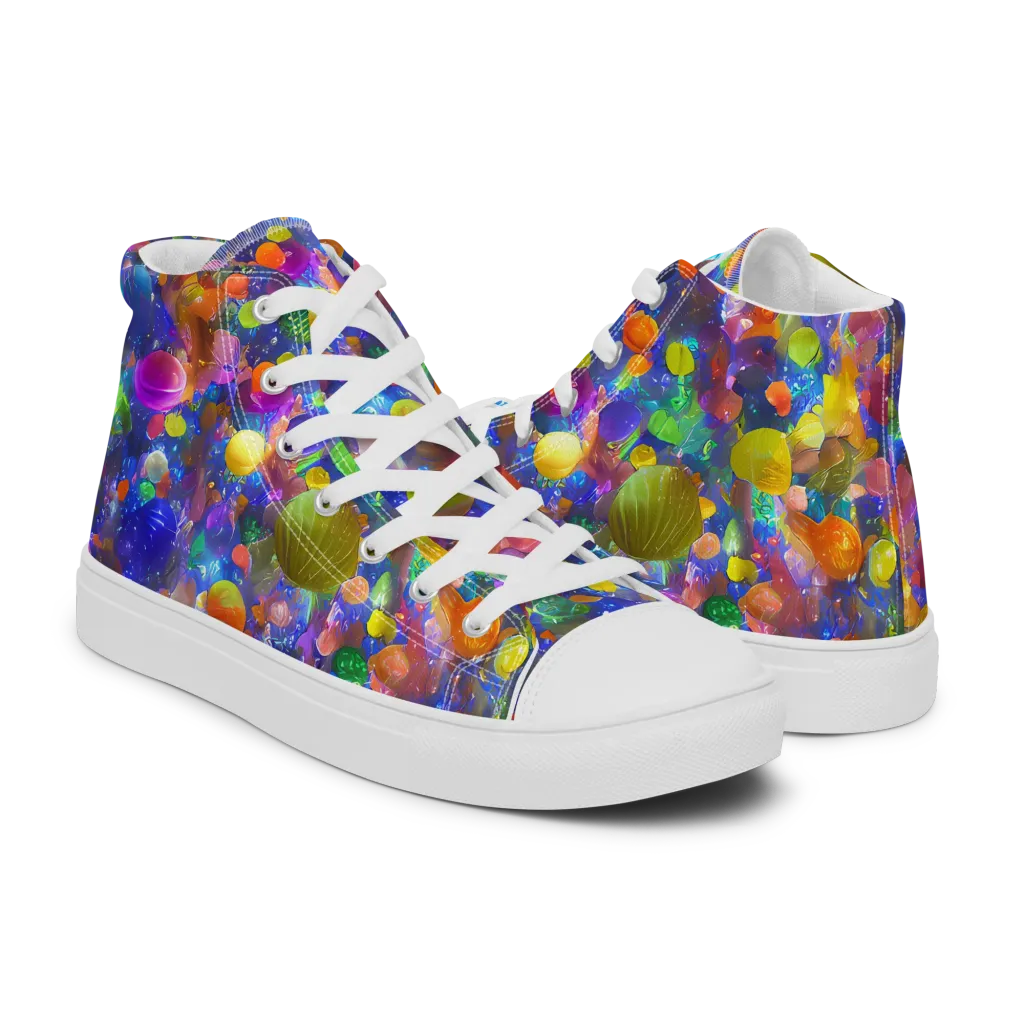 Chromatic Candy on Men's High Top Canvas Shoes — Right