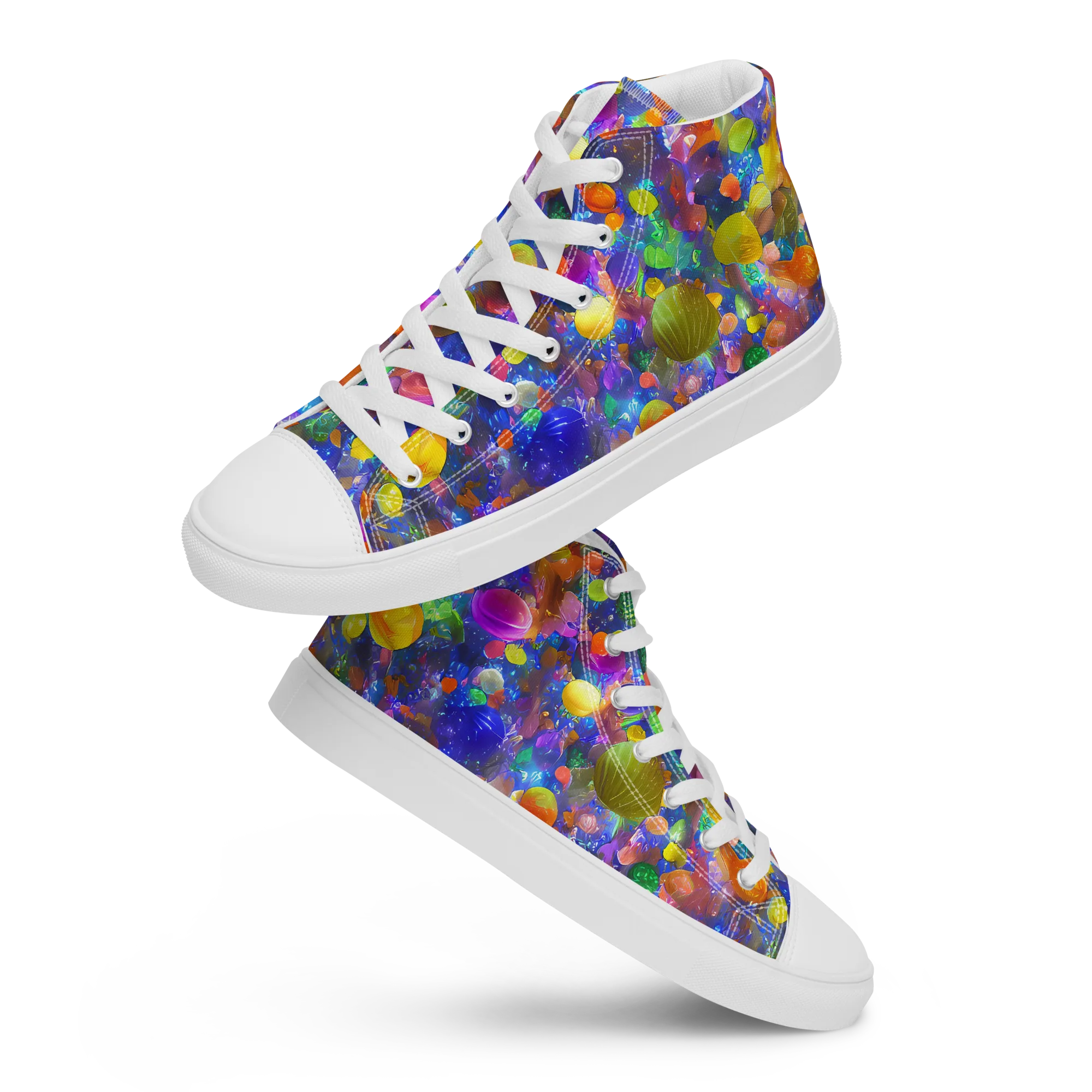 Chromatic Candy on Men's High Top Canvas Shoes — Front